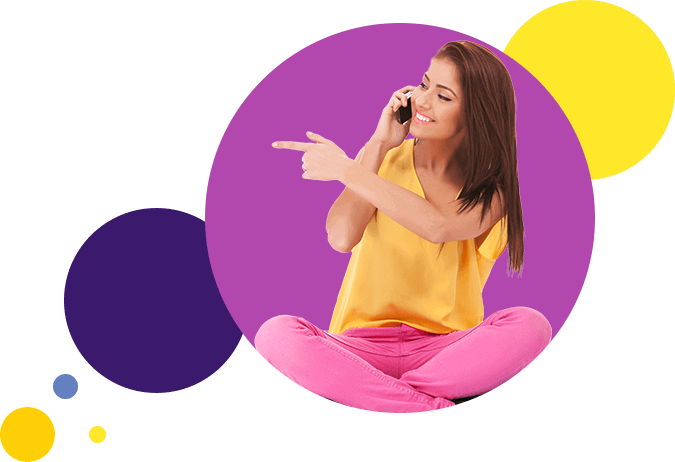 A Girl in Yellow Top using phone